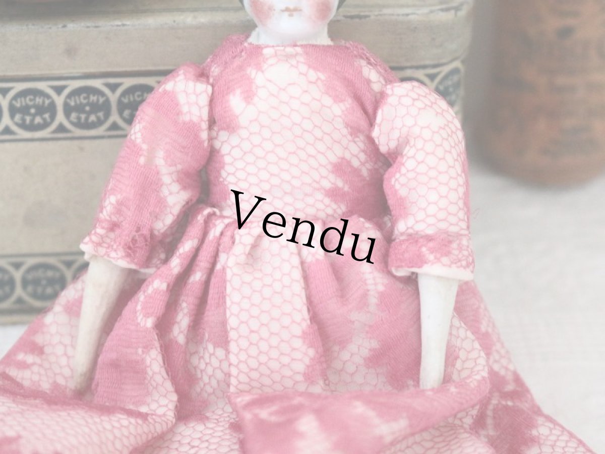 画像3: China Head Doll ピンクドレス 6.5in (3)