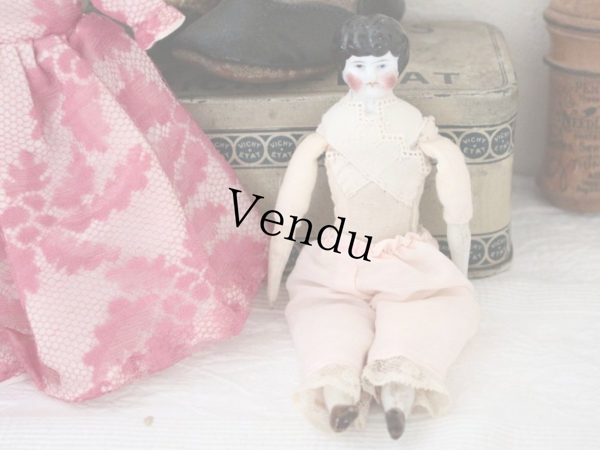 画像7: China Head Doll ピンクドレス 6.5in (7)