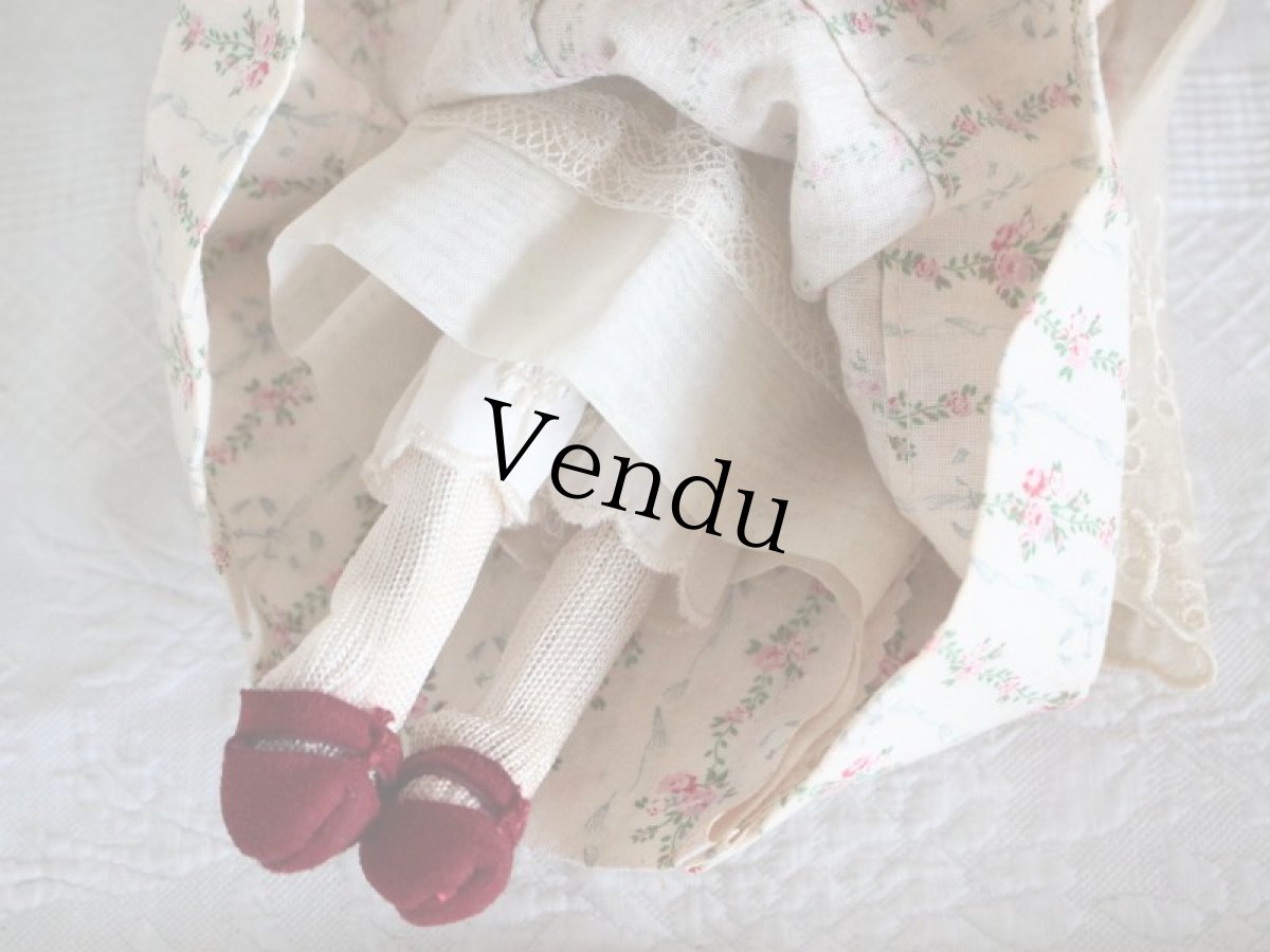 画像7: 花柄スカートのWooden Peg Doll/ワケあり/11.5in (7)