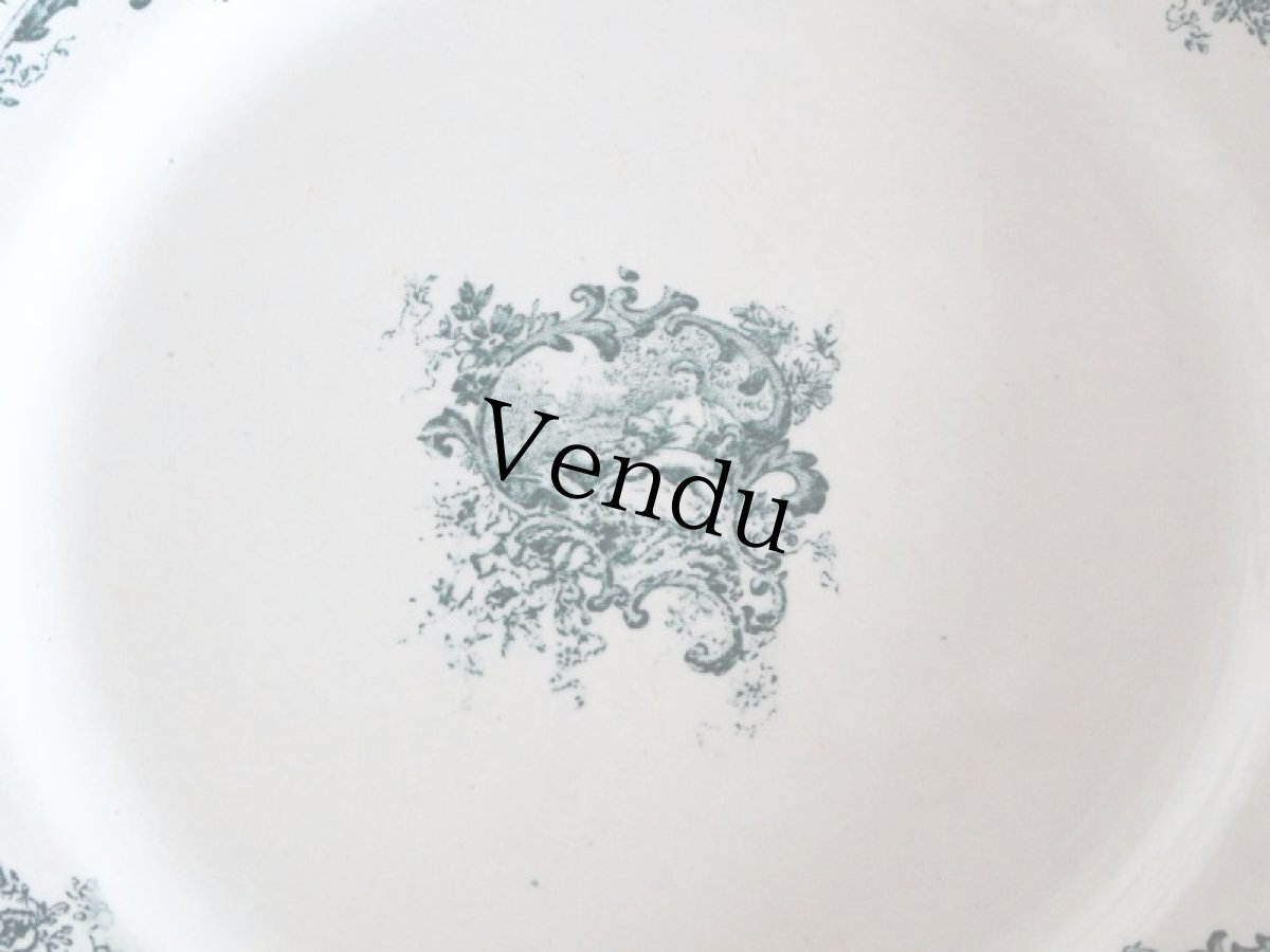 画像2: SALE++Creil Et Montereau WATTEAU プレート 23cm/France/クレイユ エ モントロー (2)