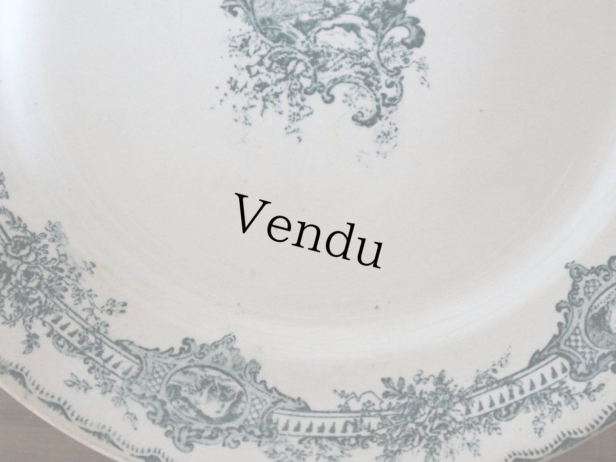 画像3: SALE++Creil Et Montereau WATTEAU プレート 23cm/France/クレイユ エ モントロー (3)