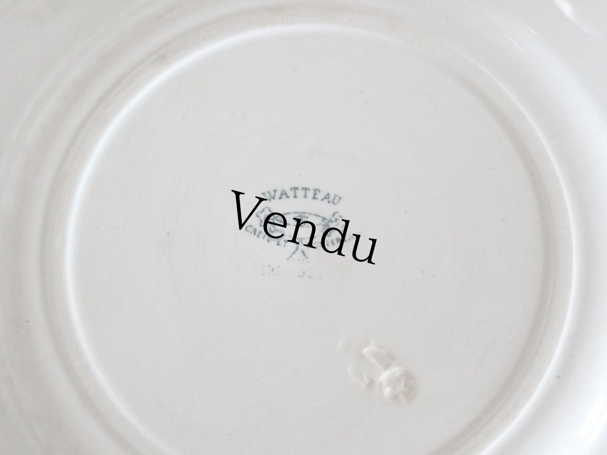 画像5: SALE++Creil Et Montereau WATTEAU プレート 23cm/France/クレイユ エ モントロー (5)