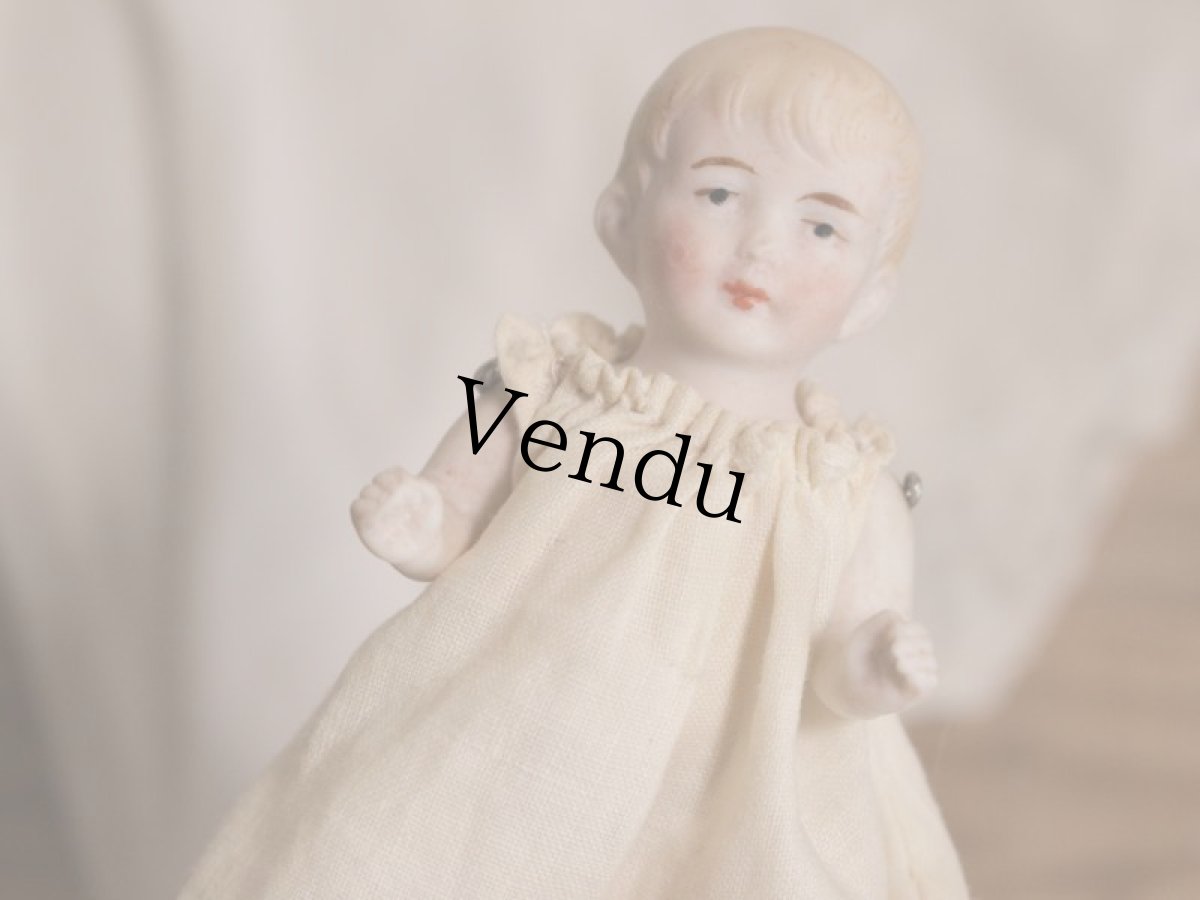 画像9: ブロンドショートヘアのビスクドール 3.5in/Hertwig (9)