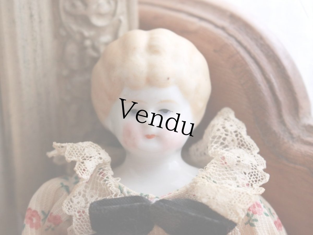 画像2: China Head Doll 9in /薔薇のドレス (2)