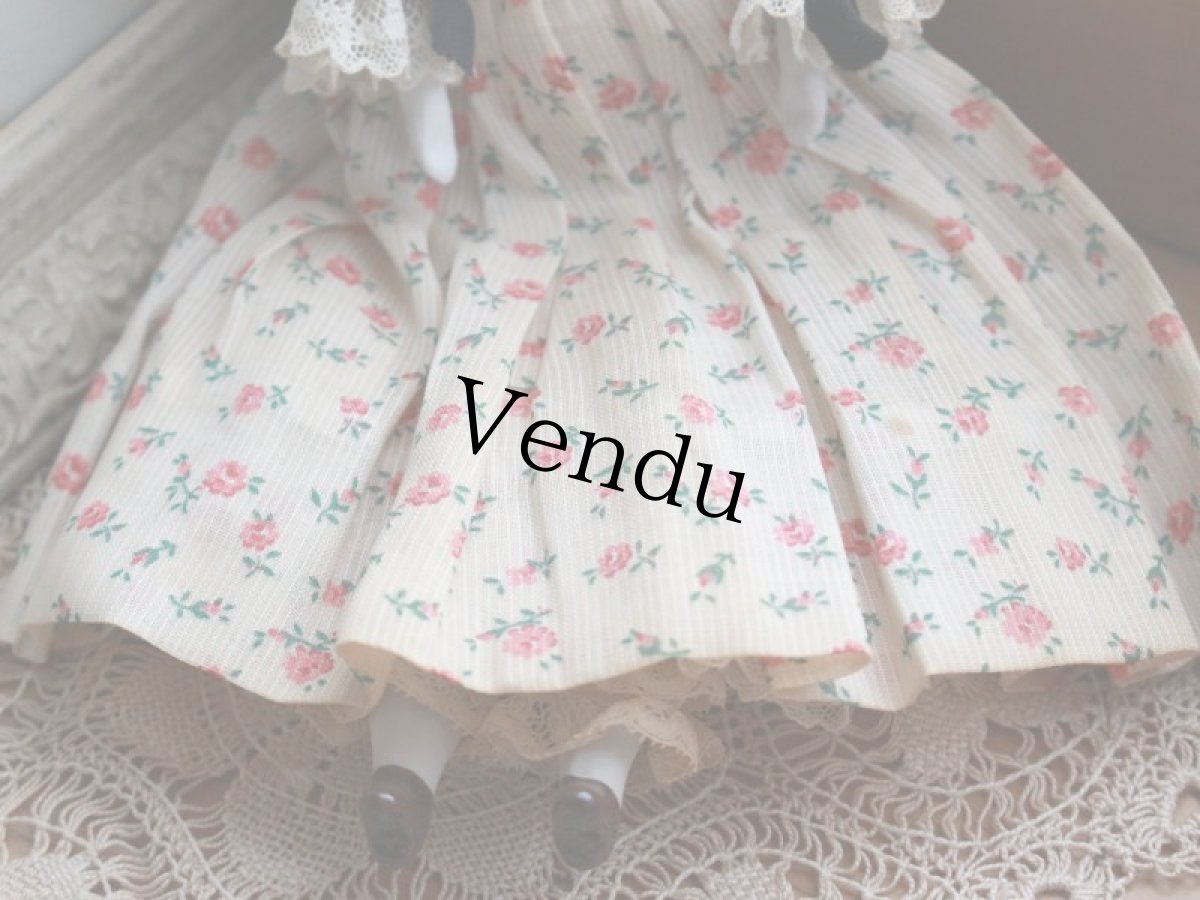 画像4: China Head Doll 9in /薔薇のドレス (4)