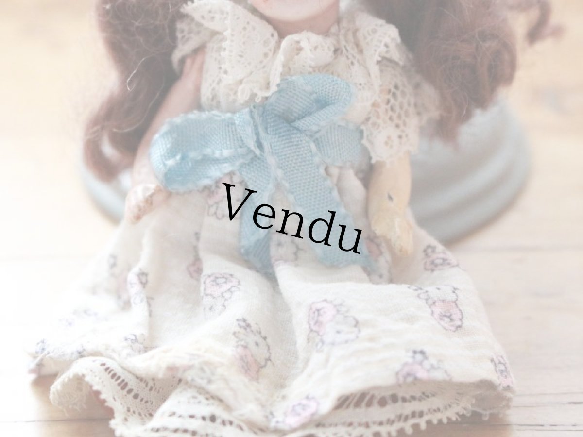 画像5: SFBJ PARIS 水色リボンの子/双子のミニョネット 4 3/4in / France (5)