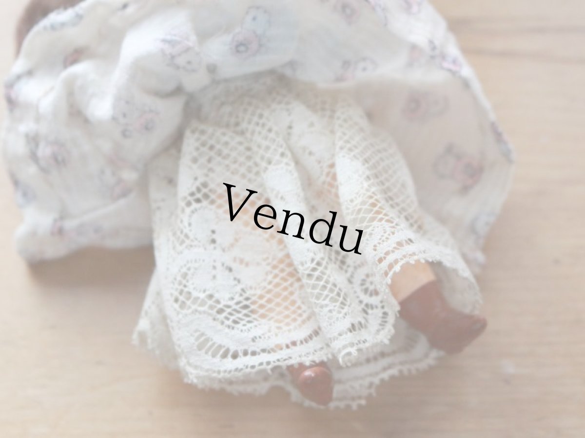 画像6: SFBJ PARIS 水色リボンの子/双子のミニョネット 4 3/4in / France (6)