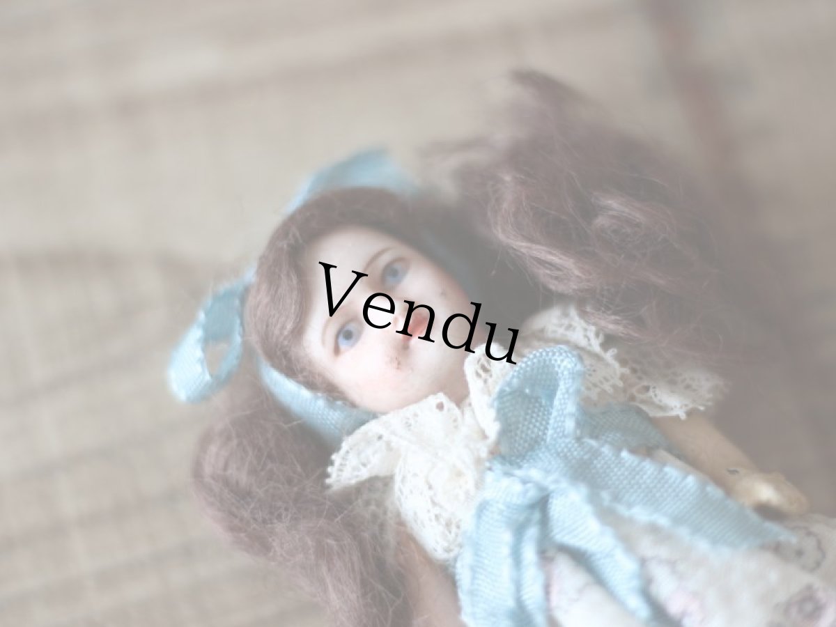 画像8: SFBJ PARIS 水色リボンの子/双子のミニョネット 4 3/4in / France (8)