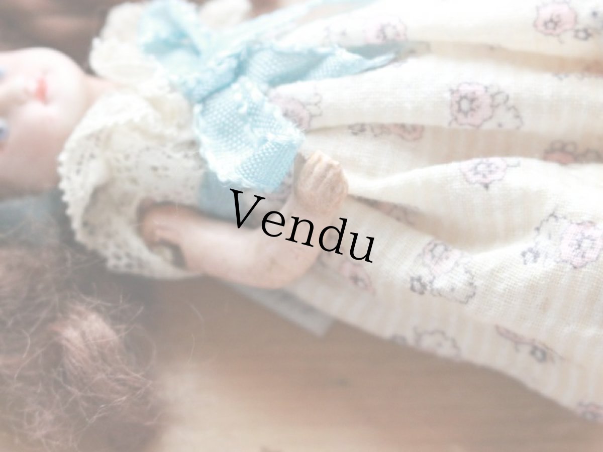 画像10: SFBJ PARIS 水色リボンの子/双子のミニョネット 4 3/4in / France (10)