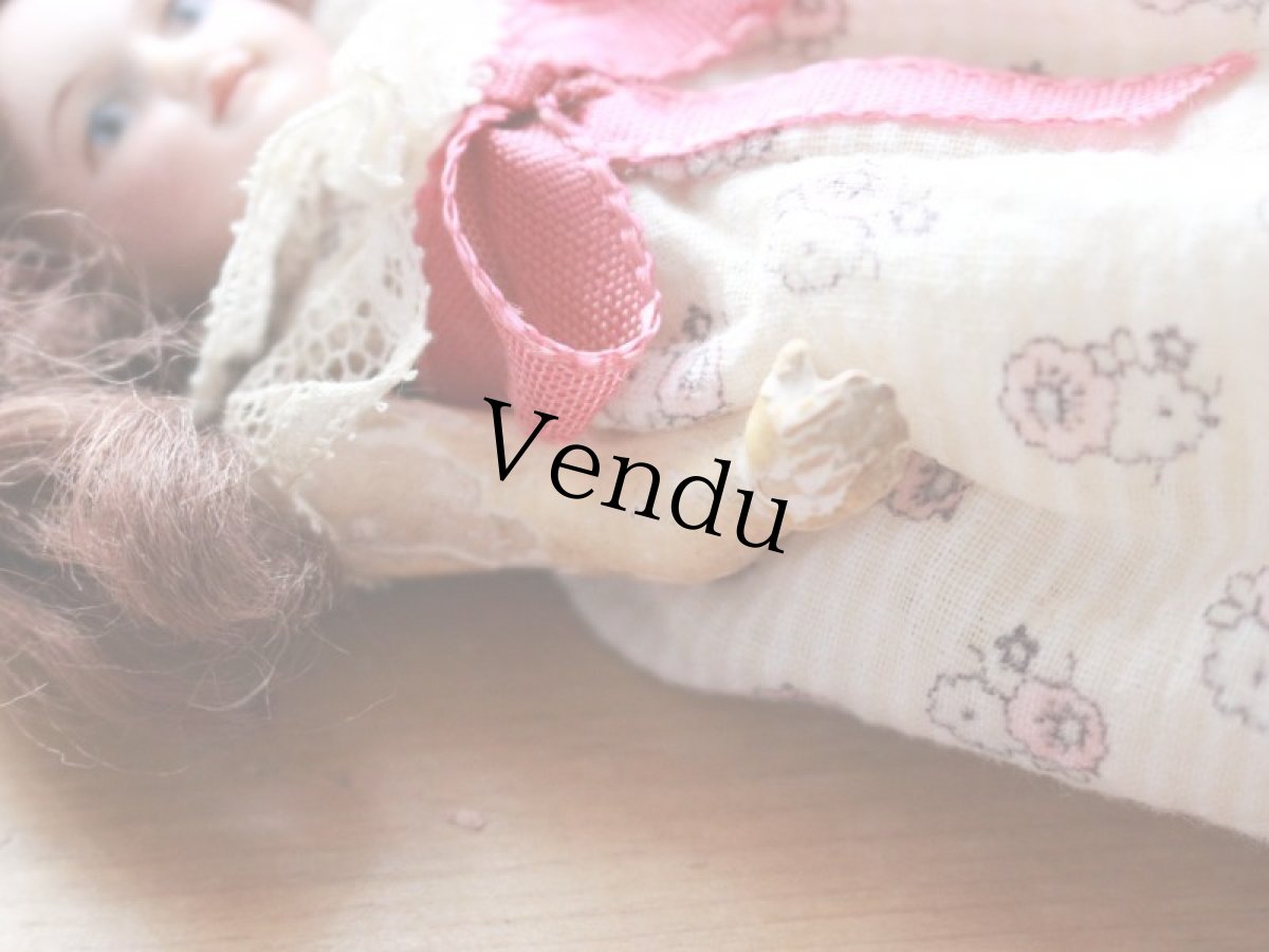 画像8: SFBJ PARIS 赤リボンの子/双子のミニョネット 4 3/4in / France (8)