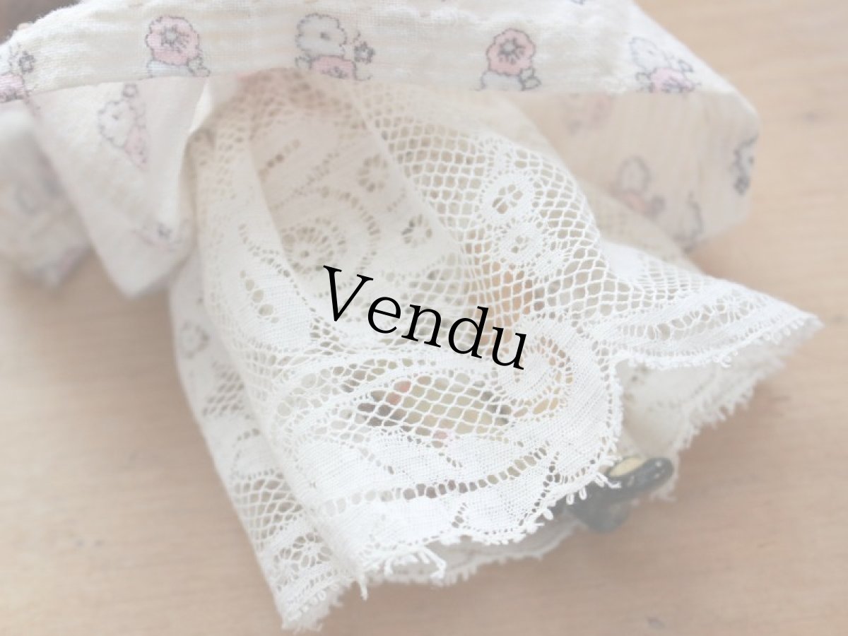 画像10: SFBJ PARIS 赤リボンの子/双子のミニョネット 4 3/4in / France (10)