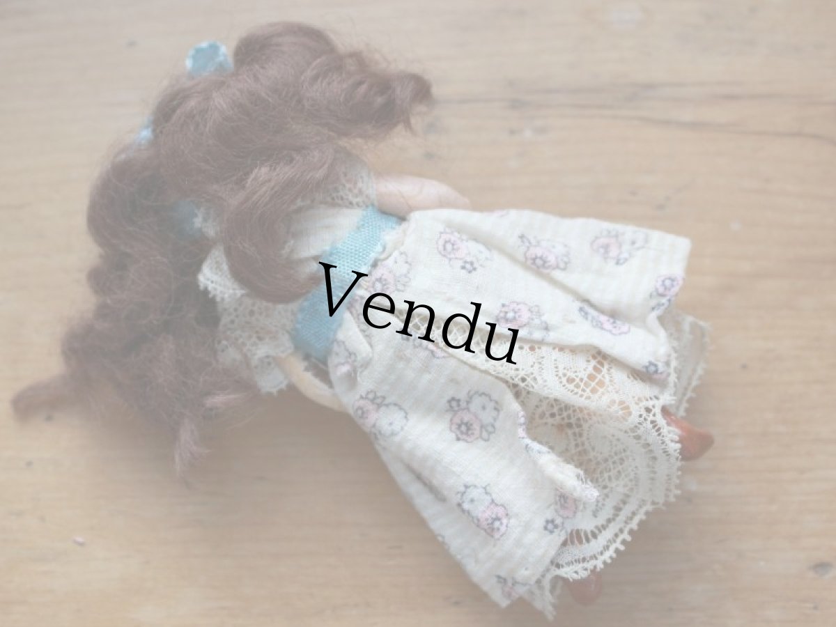 画像12: SFBJ PARIS 水色リボンの子/双子のミニョネット 4 3/4in / France (12)