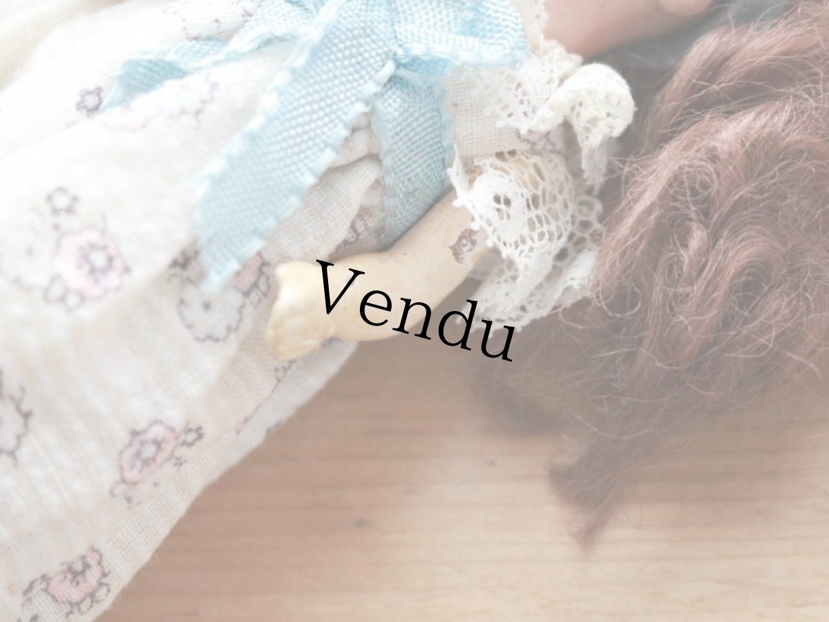 画像11: SFBJ PARIS 水色リボンの子/双子のミニョネット 4 3/4in / France (11)