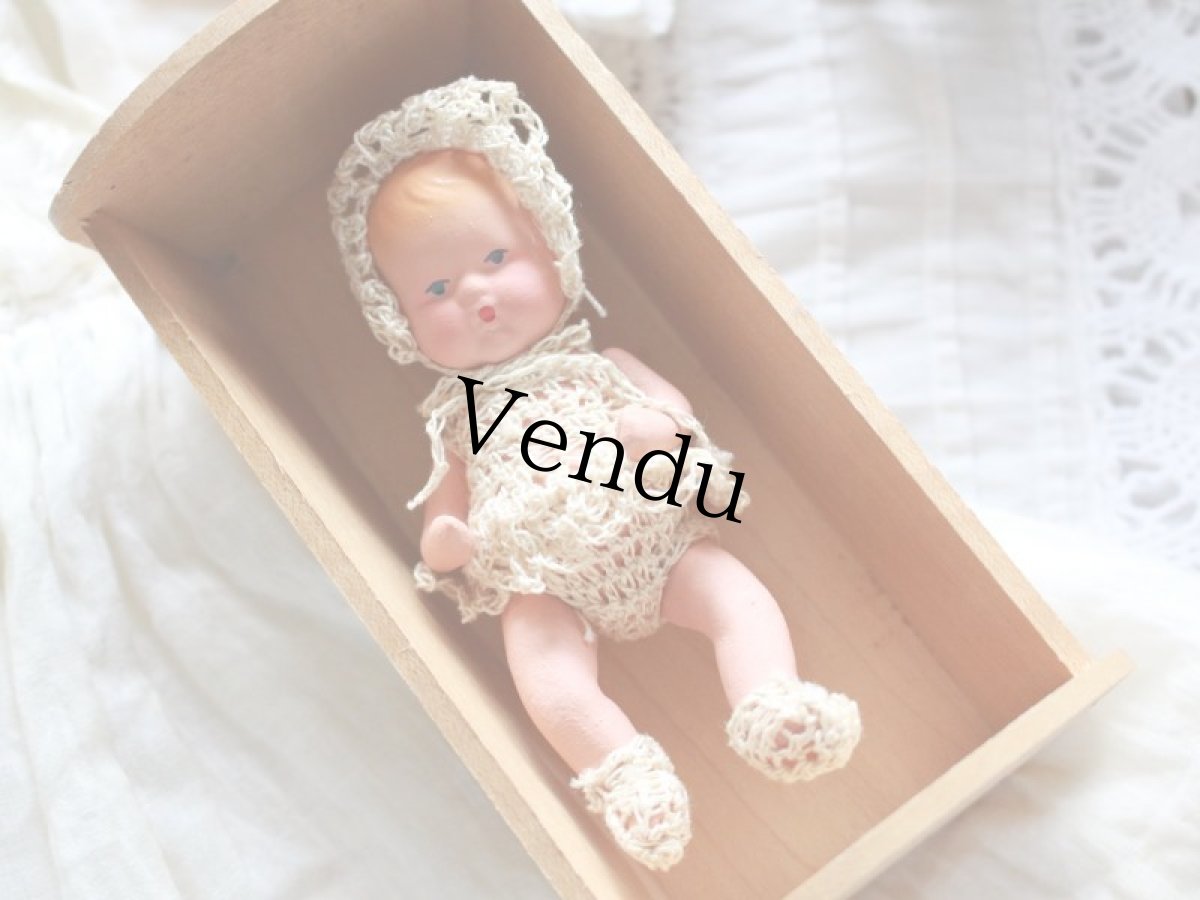 画像2: Nancy Ann Storybook Baby K&H Bisque Doll/Wood Cradle/Original Box/RARE Pamphlet /A (2)