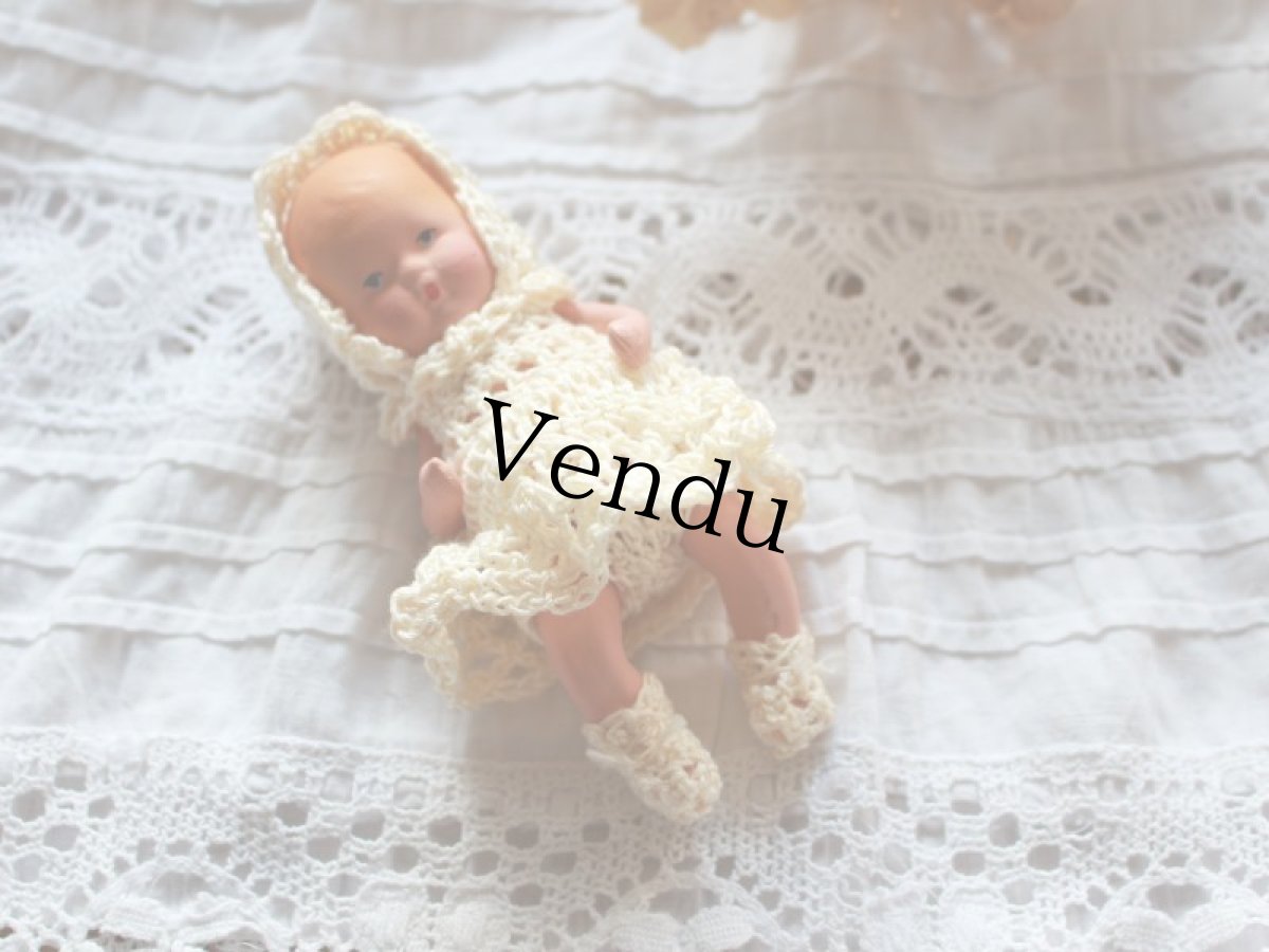 画像3: Nancy Ann Storybook Baby K&H Bisque Doll/Wood Cradle/Original Box/RARE Pamphlet /B (3)