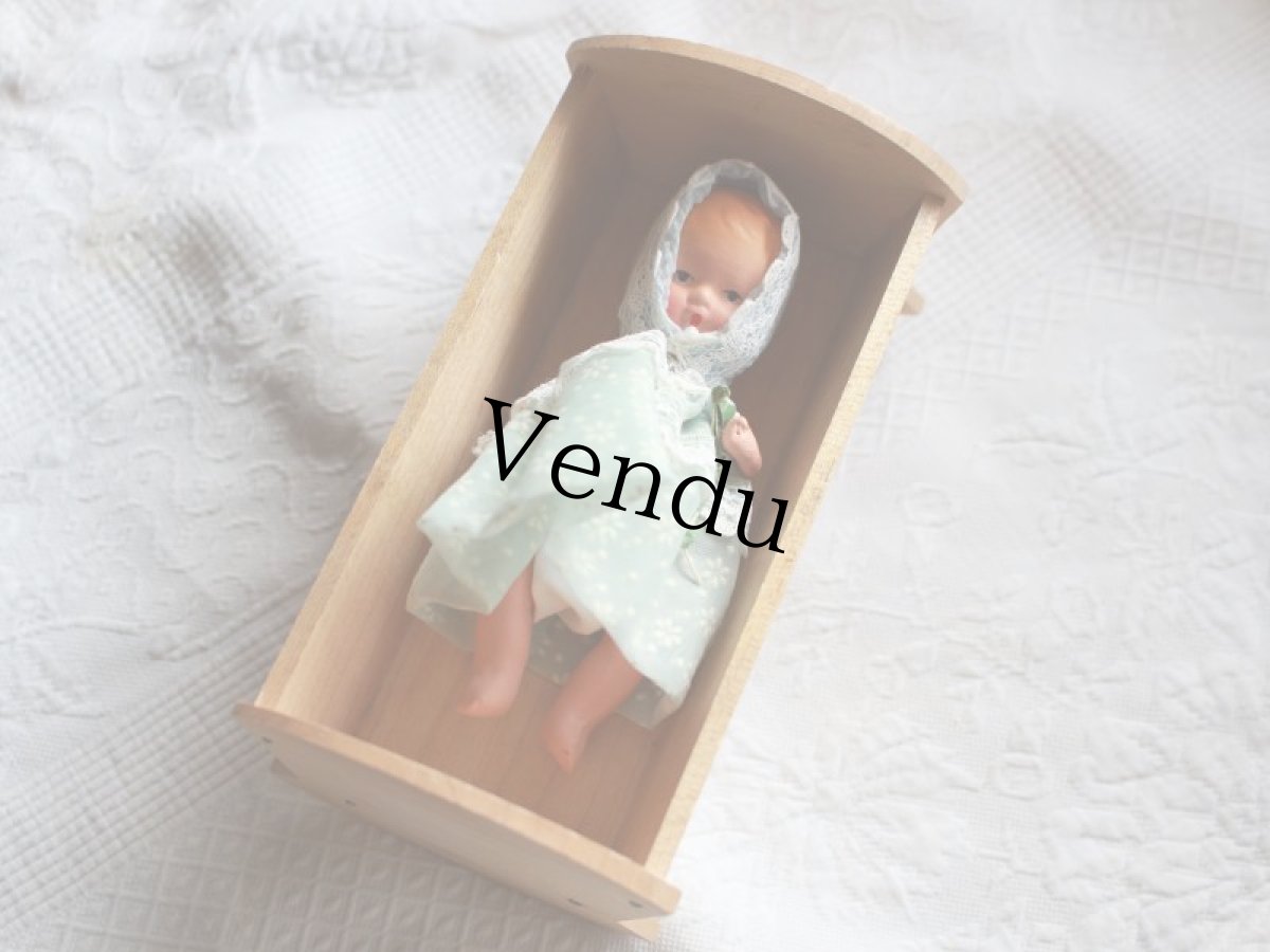 画像5: Nancy Ann Storybook Baby K&H Bisque Doll/Wood Cradle/Original Box/RARE Pamphlet /C (5)