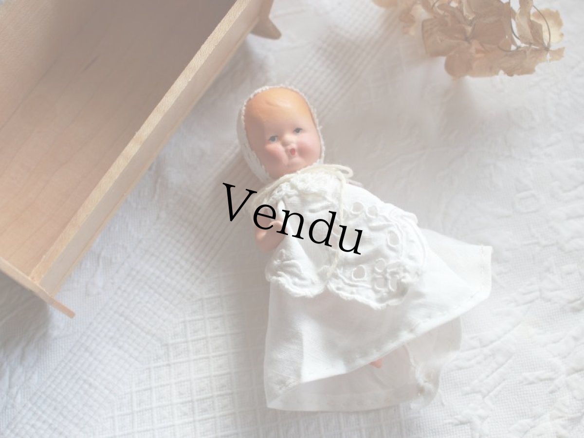 画像3: Nancy Ann Storybook Baby K&H Bisque Doll/Wood Cradle/Original Box/RARE Pamphlet /E (3)