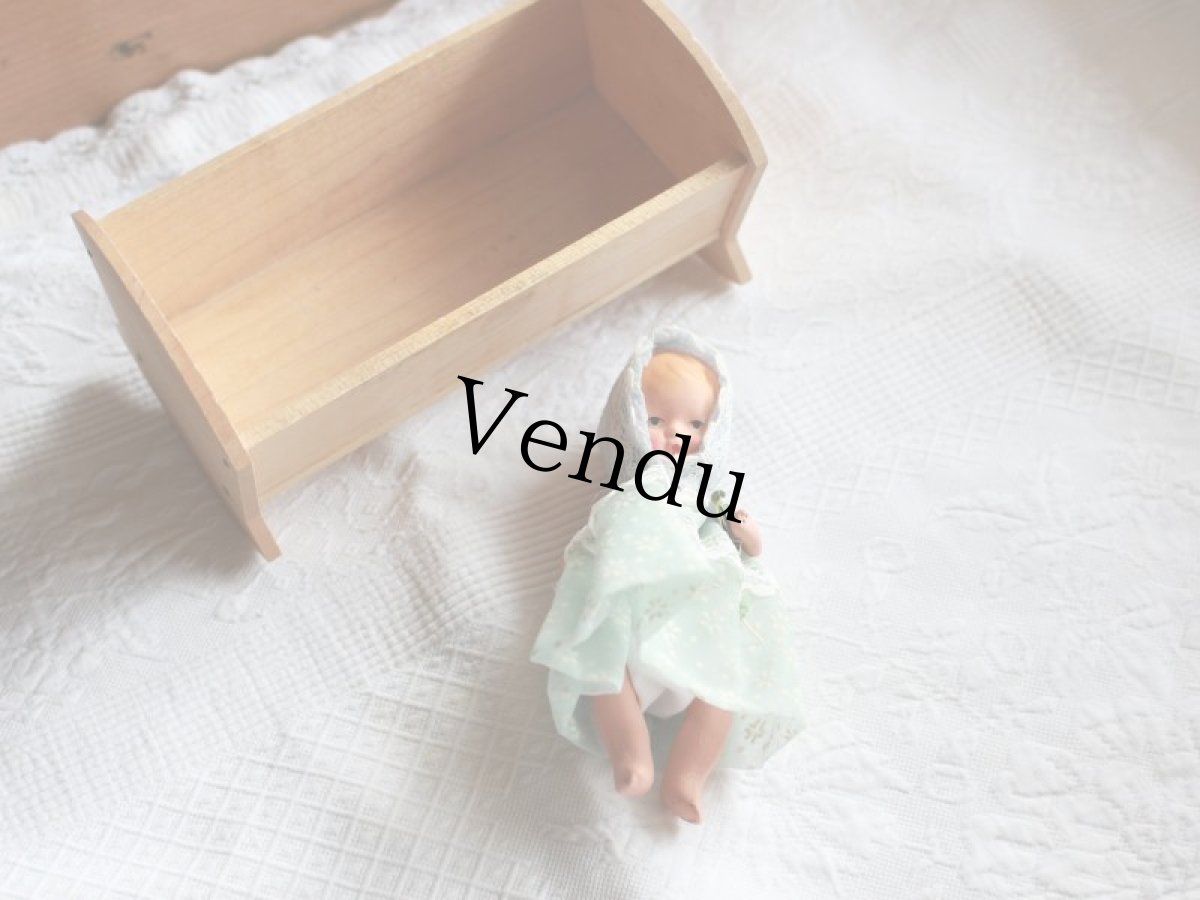 画像7: Nancy Ann Storybook Baby K&H Bisque Doll/Wood Cradle/Original Box/RARE Pamphlet /C (7)