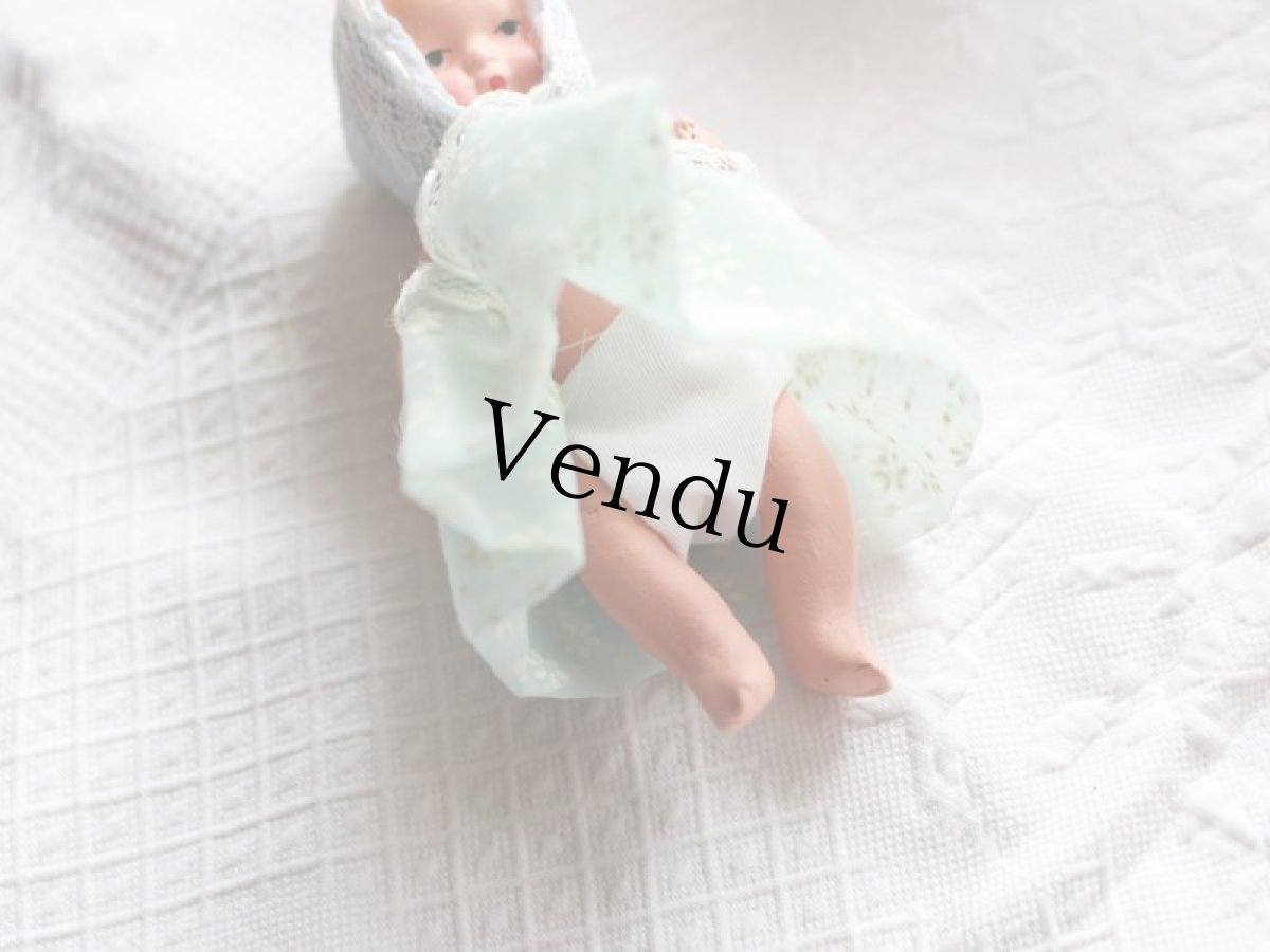 画像3: Nancy Ann Storybook Baby K&H Bisque Doll/Wood Cradle/Original Box/RARE Pamphlet /C (3)