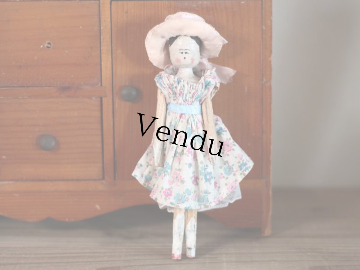 画像1: Wooden Peg Doll/ mini  (1)