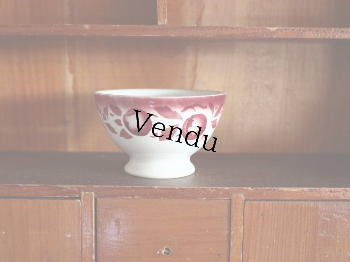 画像1: ボルドー柄のミニカフェオレボウル/French (1)