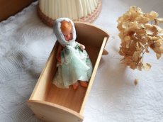 画像1: Nancy Ann Storybook Baby K&H Bisque Doll/Wood Cradle/Original Box/RARE Pamphlet /C (1)