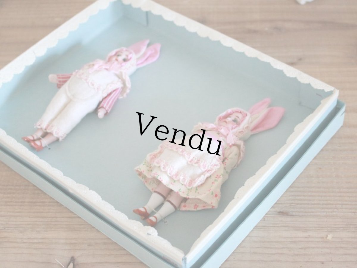 画像4: Gebruder Kuhnlenz Easter Bunny Pair Box A/5 1/2in/Germany (4)