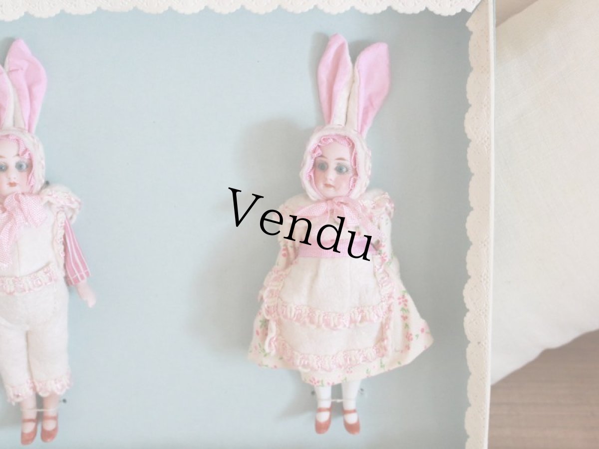 画像2: Gebruder Kuhnlenz Easter Bunny Pair Box A/5 1/2in/Germany (2)