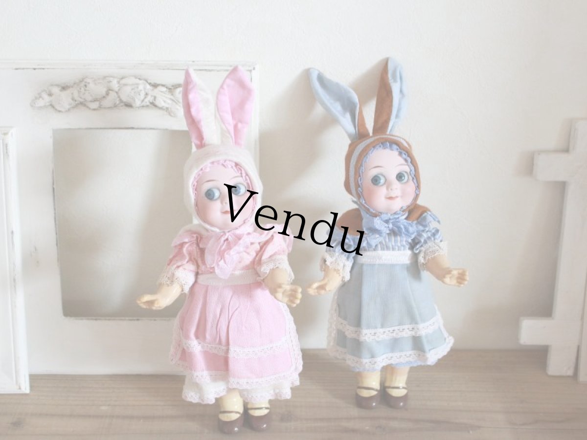 画像10: Rare!!Armand Marseille Googly  Easter Bunny / 9in /Pink/ Germany (10)