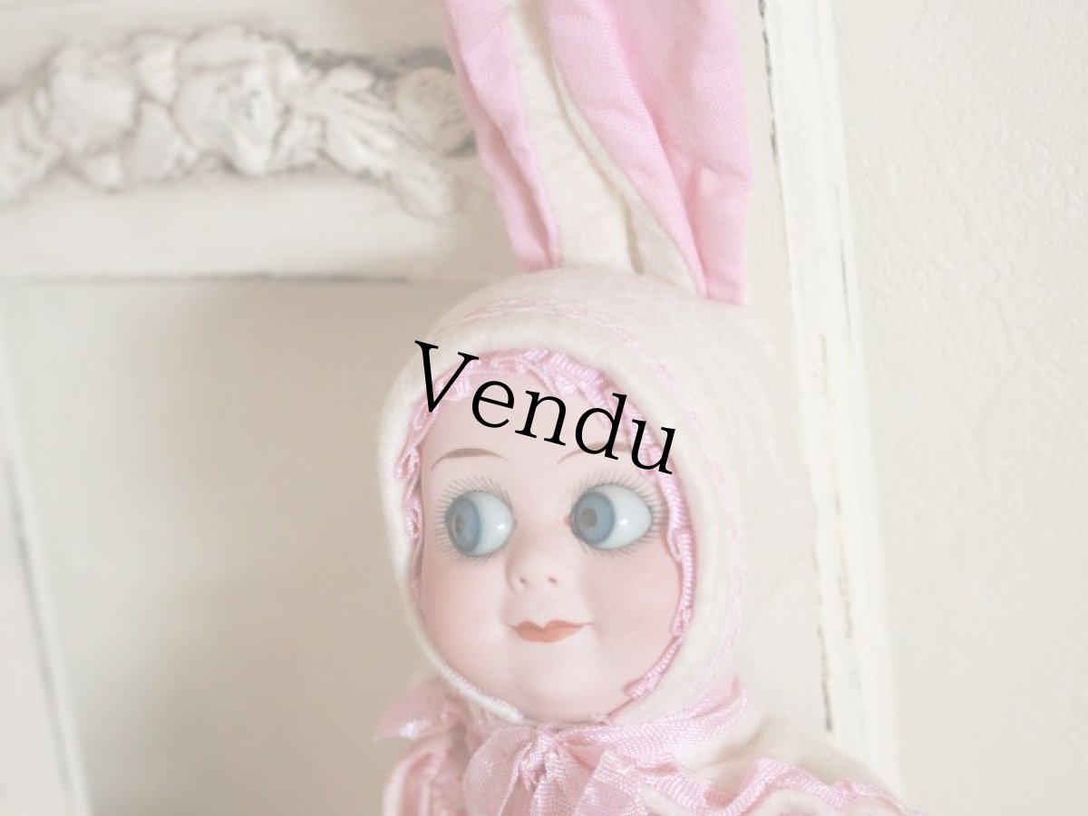 画像5: Rare!!Armand Marseille Googly  Easter Bunny / 9in /Pink/ Germany (5)