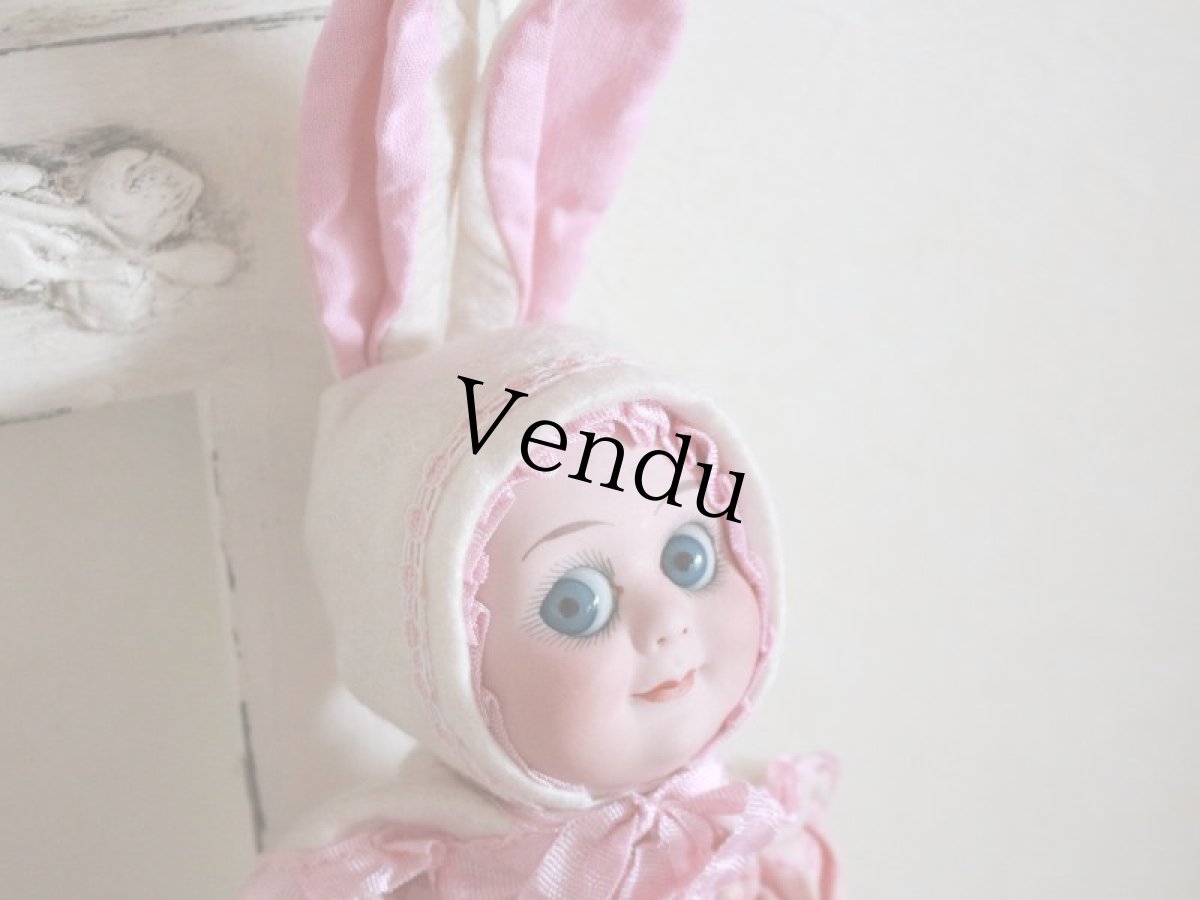画像4: Rare!!Armand Marseille Googly  Easter Bunny / 9in /Pink/ Germany (4)