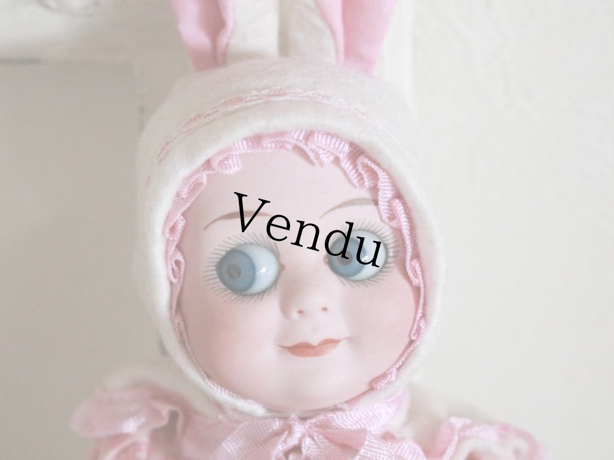 画像3: Rare!!Armand Marseille Googly  Easter Bunny / 9in /Pink/ Germany (3)