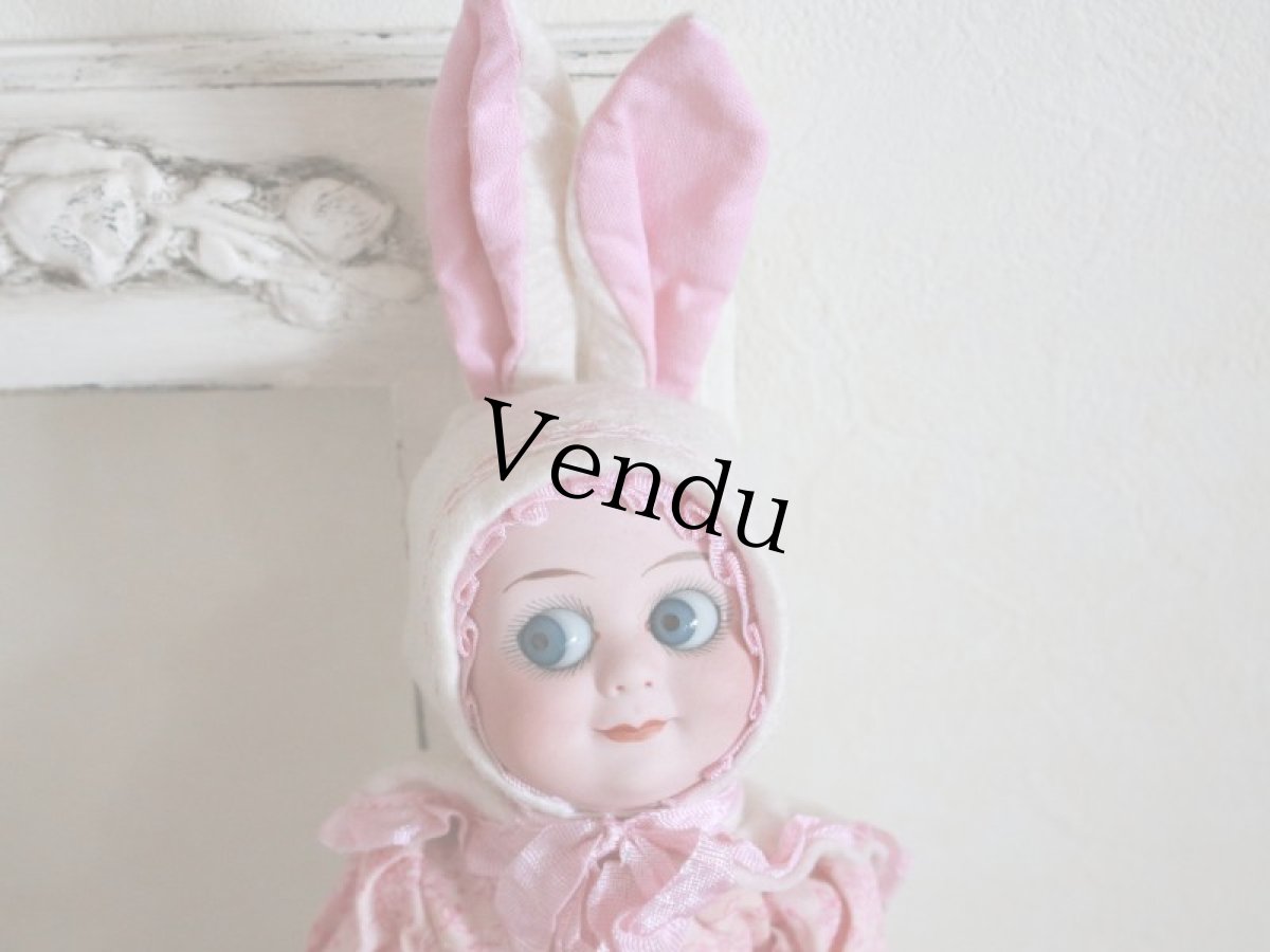 画像2: Rare!!Armand Marseille Googly  Easter Bunny / 9in /Pink/ Germany (2)