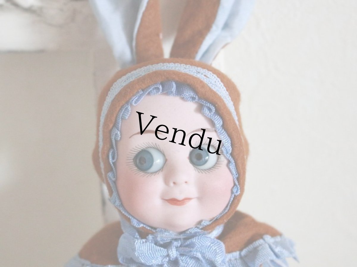 画像3: Rare!!Armand Marseille Googly  Easter Bunny / 9in /Blue/ Germany (3)