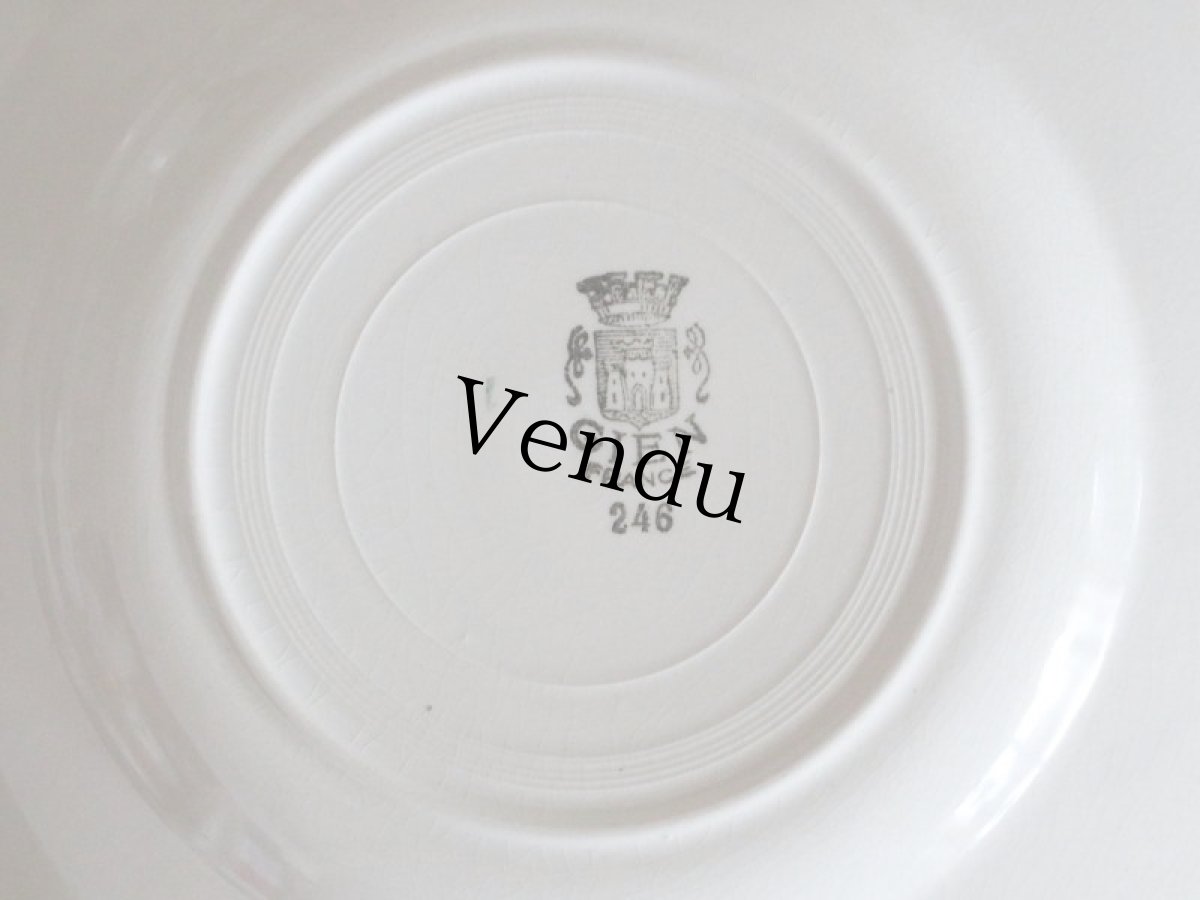 画像4: Gien Red Floral デザートプレートA/ 8 in / France (4)