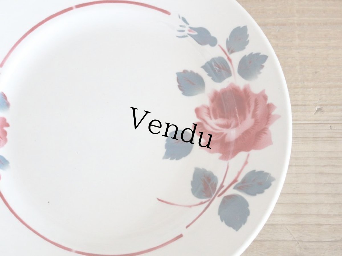 画像2: BADONVILLER ROSE PlateB / 8 3/4in /France (2)