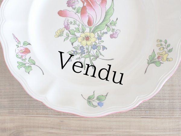 Antique toricoTte KG LUNEVILLE Plate TULIP/ 9 1/2in /France
