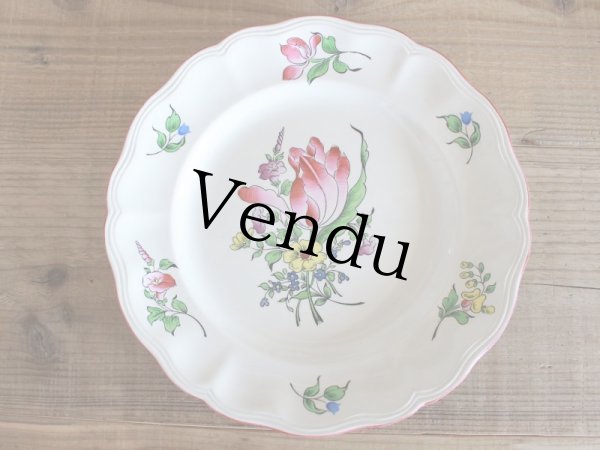 Antique toricoTte KG LUNEVILLE Plate TULIP/ 9 1/2in /France