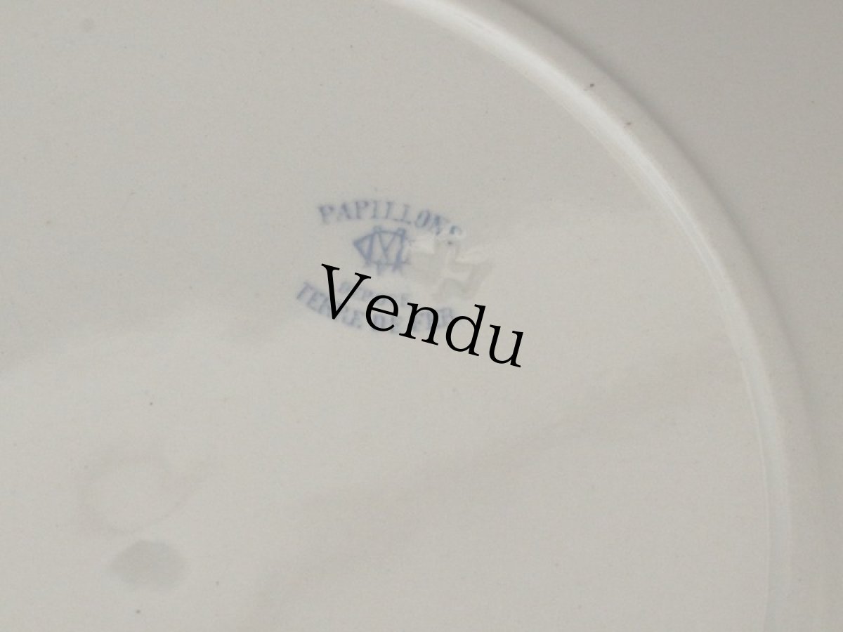 画像9: Creil Et Montereau Papillons /プレート 23cm/France/クレイユ エ モントロー (9)