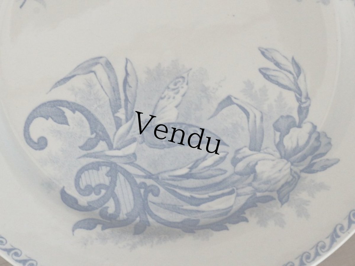 画像4: Creil Et Montereau Papillons /プレート 23cm/France/クレイユ エ モントロー (4)