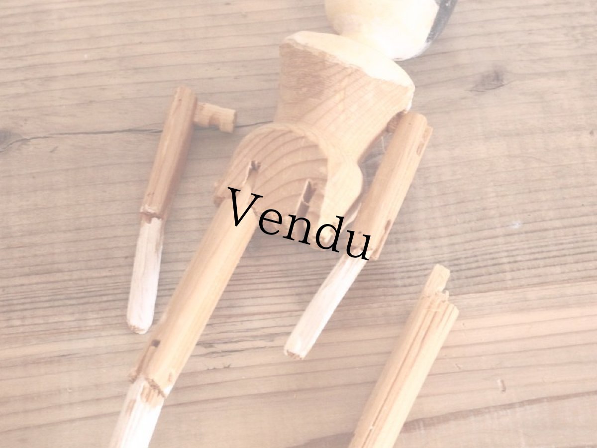 画像9: 花柄スカートのWooden Peg Doll/ワケあり/11.5in (9)