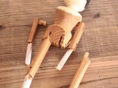 画像9: 花柄スカートのWooden Peg Doll/ワケあり/11.5in (9)