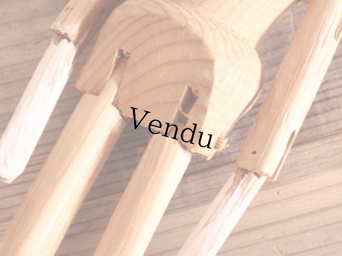 画像11: 花柄スカートのWooden Peg Doll/ワケあり/11.5in (11)