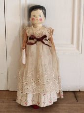 画像1: 花柄スカートのWooden Peg Doll/ワケあり/11.5in (1)