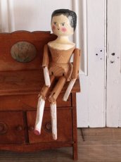 画像8: 花柄スカートのWooden Peg Doll/ワケあり/11.5in (8)