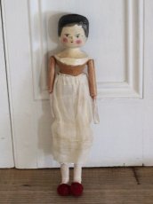 画像6: 花柄スカートのWooden Peg Doll/ワケあり/11.5in (6)