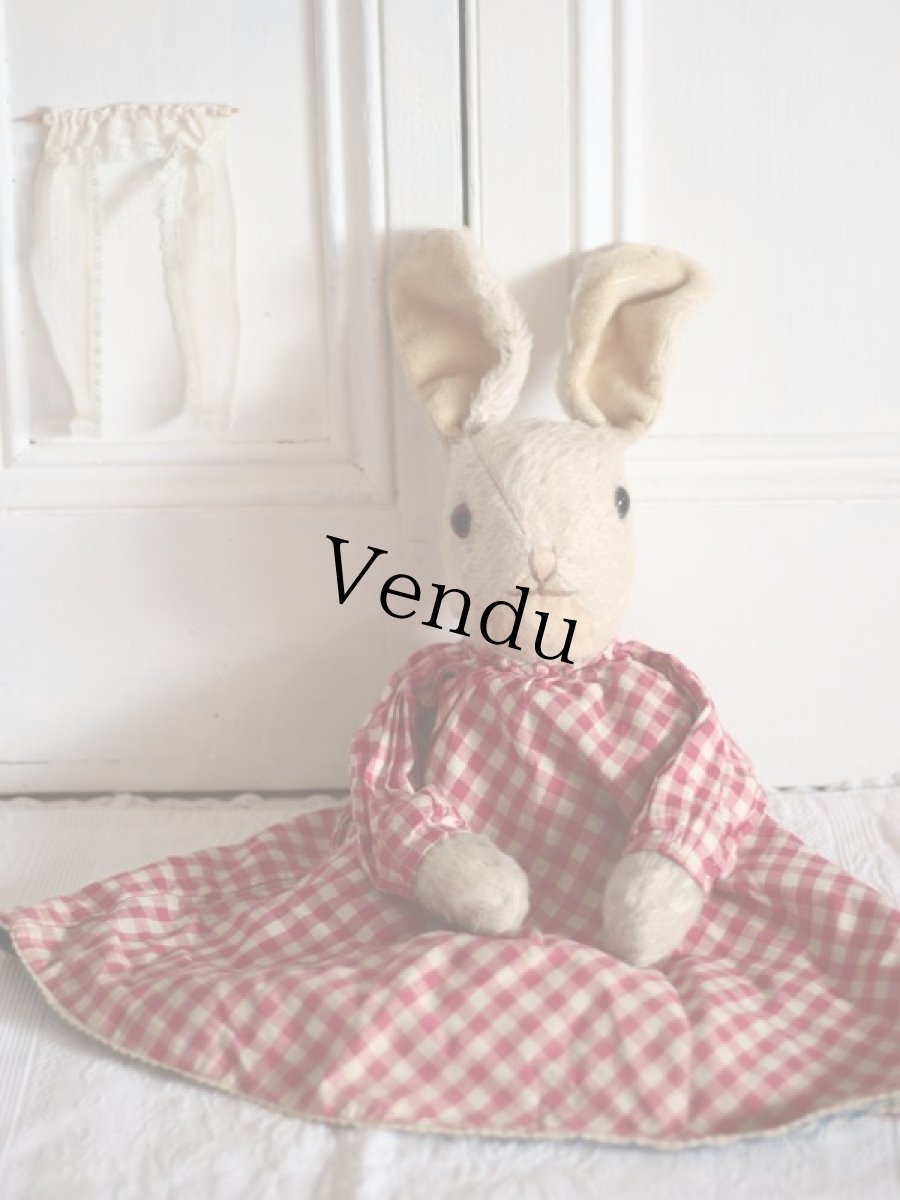 画像2: Cute Gingham Check Flip Bear&Bunny (2)