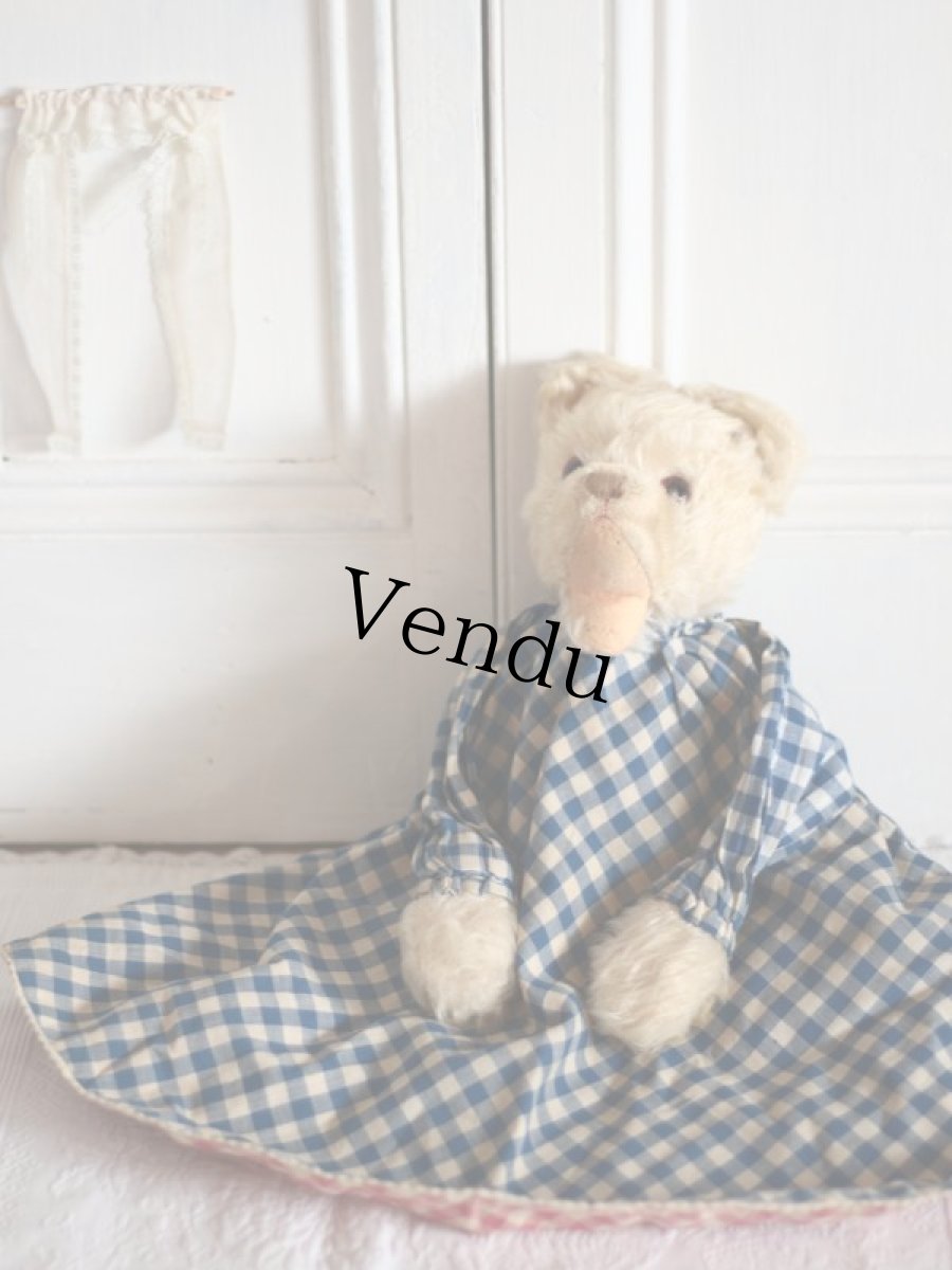 画像9: Cute Gingham Check Flip Bear&Bunny (9)