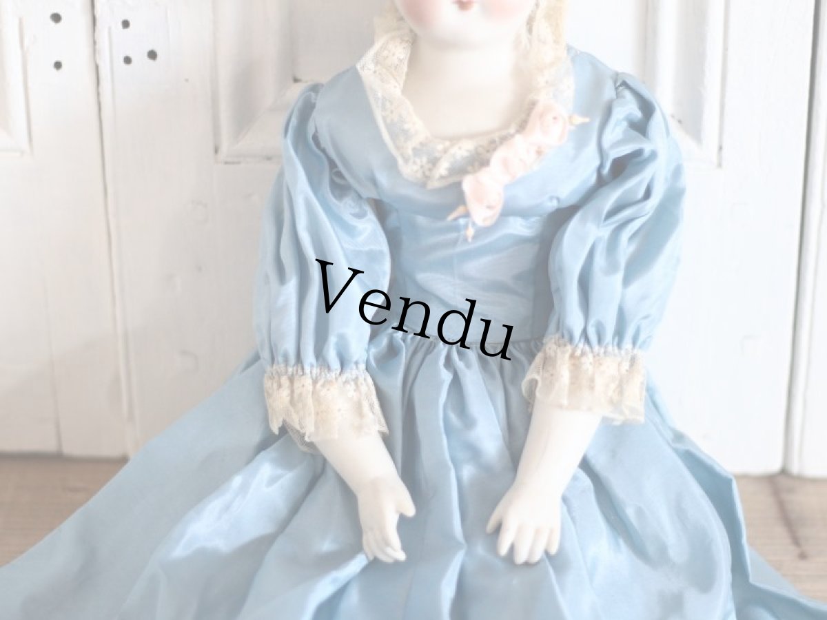 画像5: China Head Doll 18 1/2in / Cute Pink Cloth Body (5)