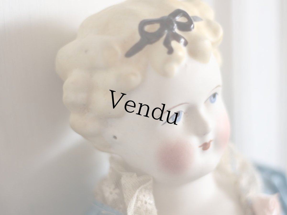 画像4: China Head Doll 18 1/2in / Cute Pink Cloth Body (4)